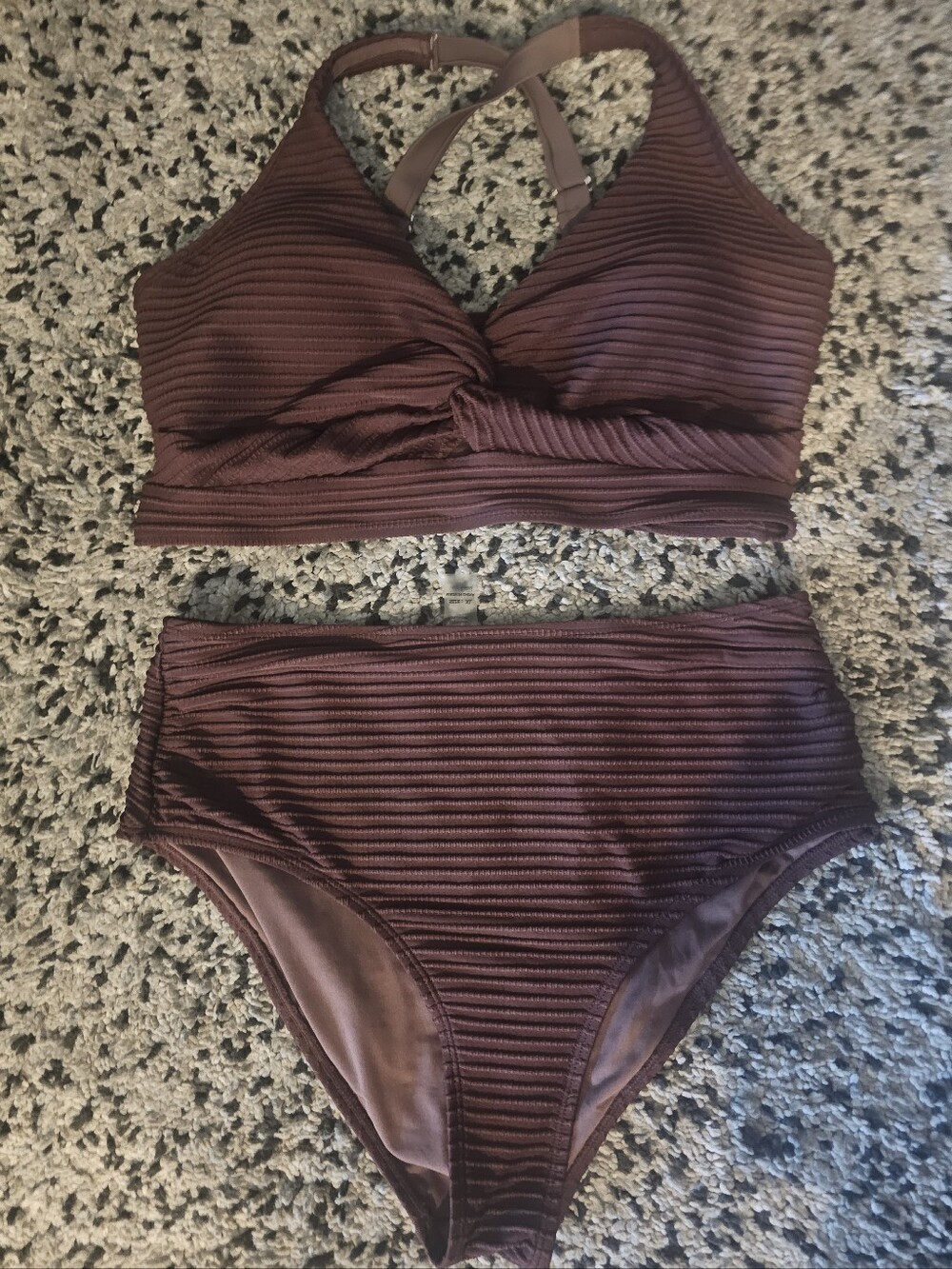 Women's Ribbed High-Waisted Bikini Set